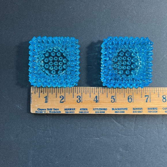 SET OF 2 ICE BLUE HOBNAIL VOTIVE TEA LIGHT CANDLE HOLDERS ? FENTON - Picture 5 of 14